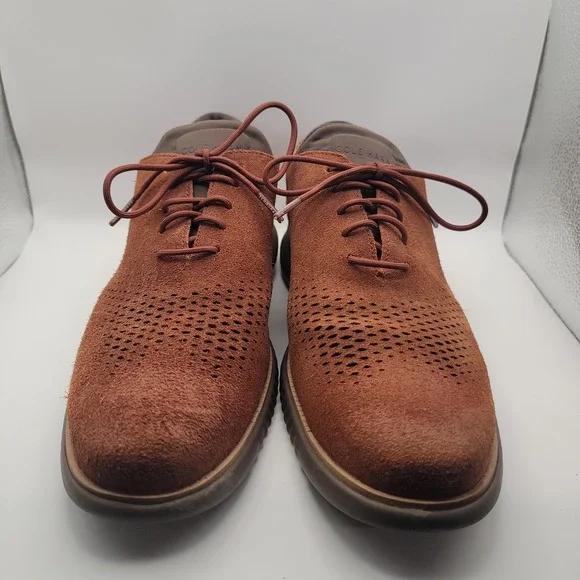 Cole Haan Men 2.ZERØGRAND Wingtip Oxfords 9.5 M Brown Suede Lace Up